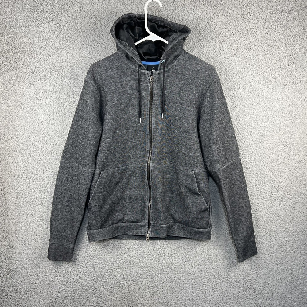Air Jordan Mens AJ XI Pinnacle Hooded Full‎ Zip Hoodie 632072-032 Gray Sz Medium